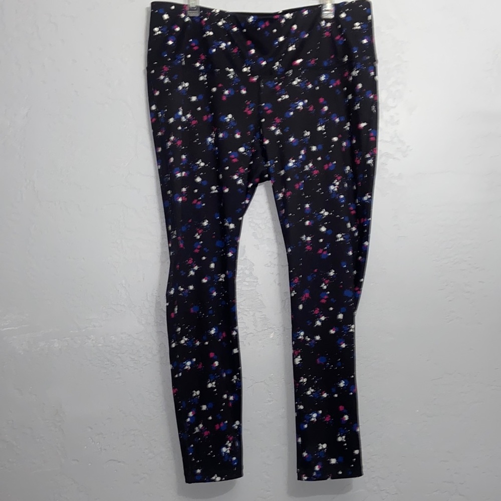 Chico’s Zenergy Leggings Active Wear Pocket Paint Spatter Size 3 (16/18)